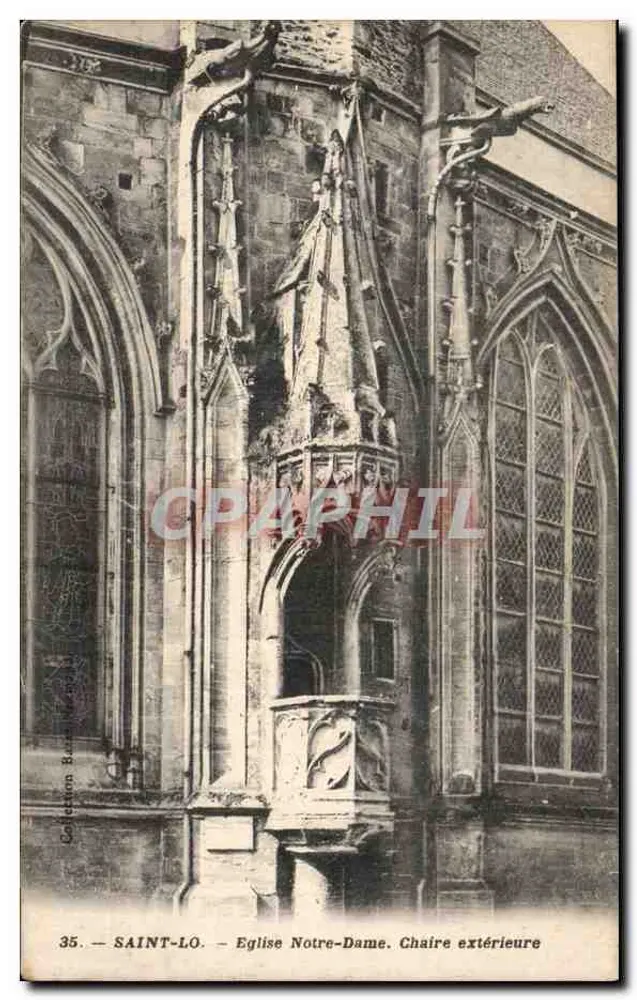 Saint-Lô — Kirche Notre-Dame. Außenpulpit — Sammlung Baudouin, n°35 - Vorderseite
