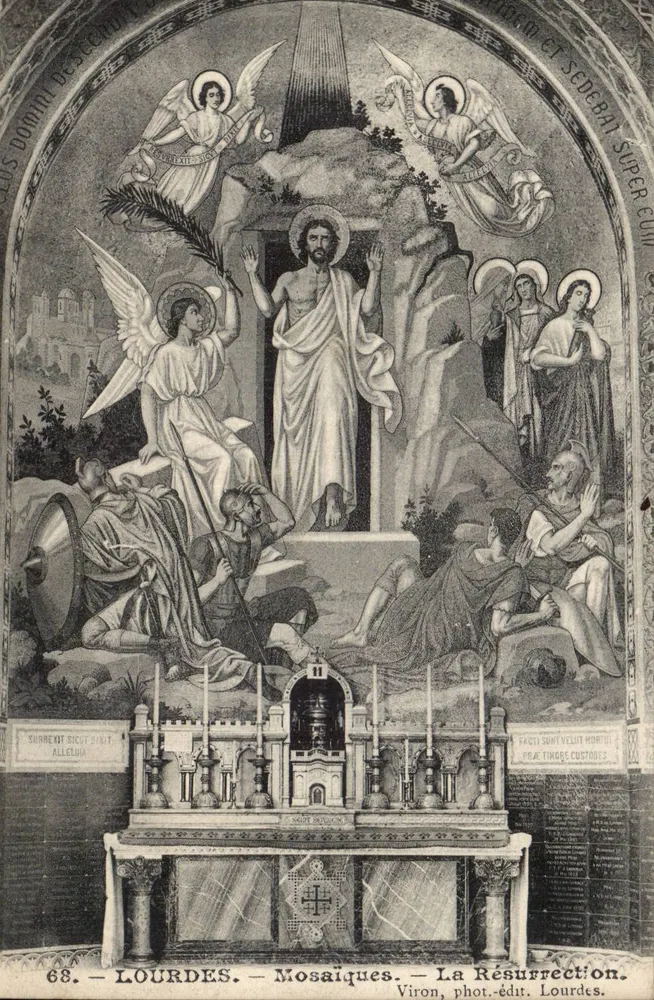 Lourdes — Mosaicos — A Ressurreição — Viron, fot.-édit. Lourdes - Frente