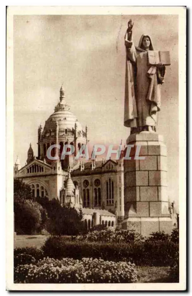 Statue der Heiligen Thérèse am Eingang zum Parvis — Basilika von Lisieux — Unbekannter Verleger - Vorderseite