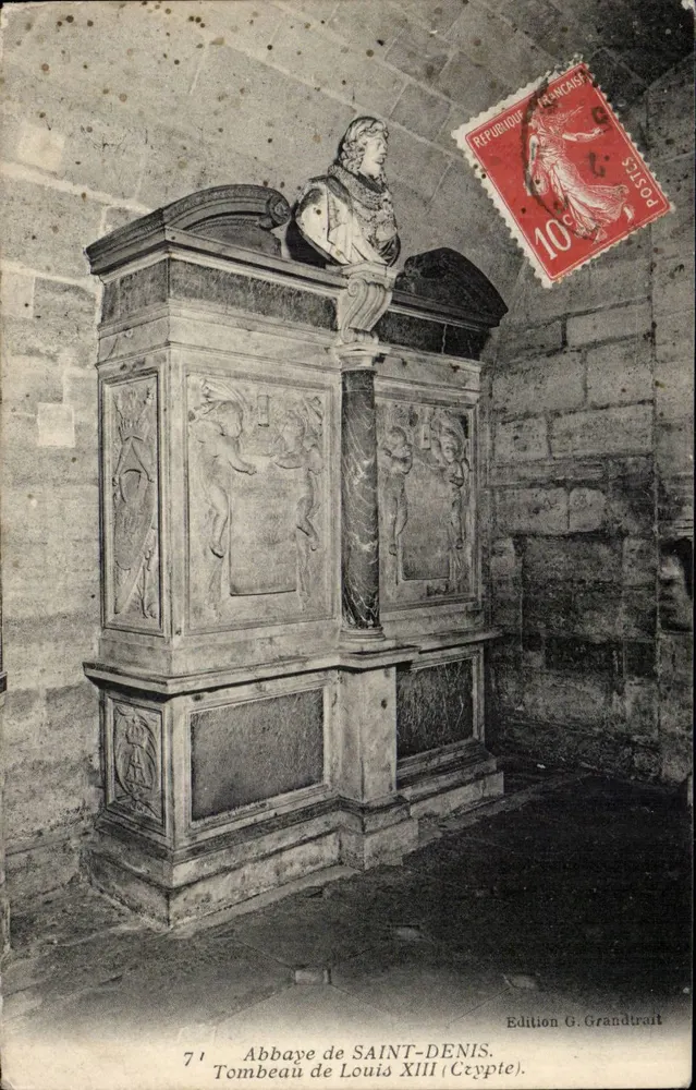 Grabmal von Ludwig XIII. — Abtei Saint-Denis (Krypta) — Edition G. Grandrait - Vorderseite