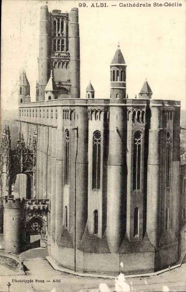 Albi — Catedral Ste-Cécile — Fototipia Poux — Albi - Frente