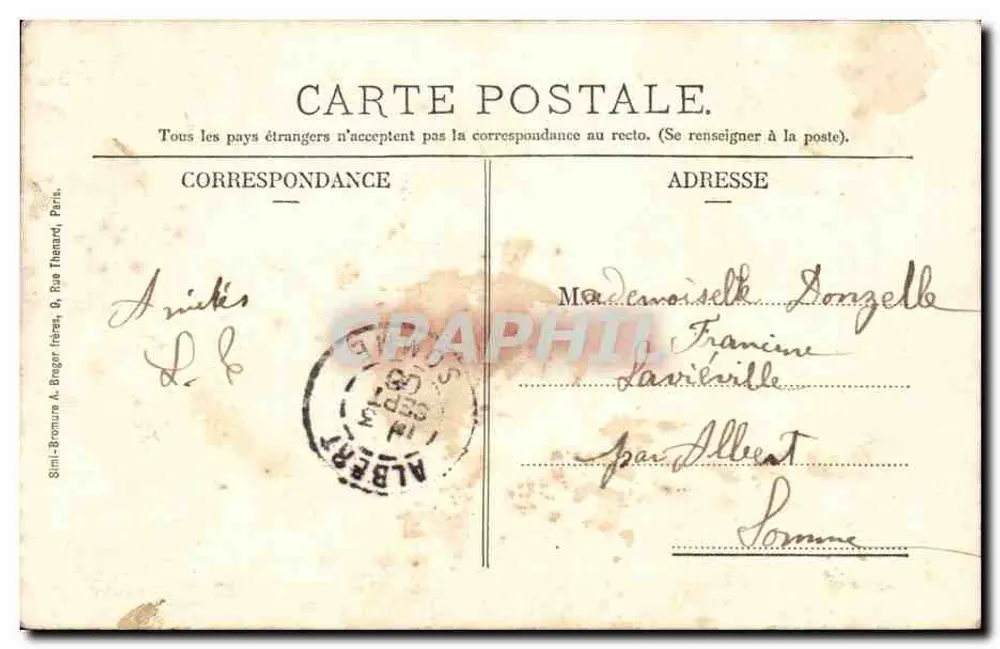 Sentlis - Antigo Hotel Dieu — Vignon fils, editor, n°24 - Verso