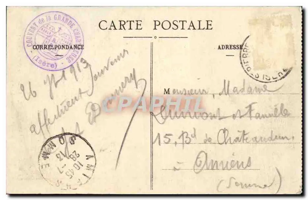 A GRANDE-CHARTREUSE - O Grande Claustro (século XII) - J.C. edit., Valton - Verso