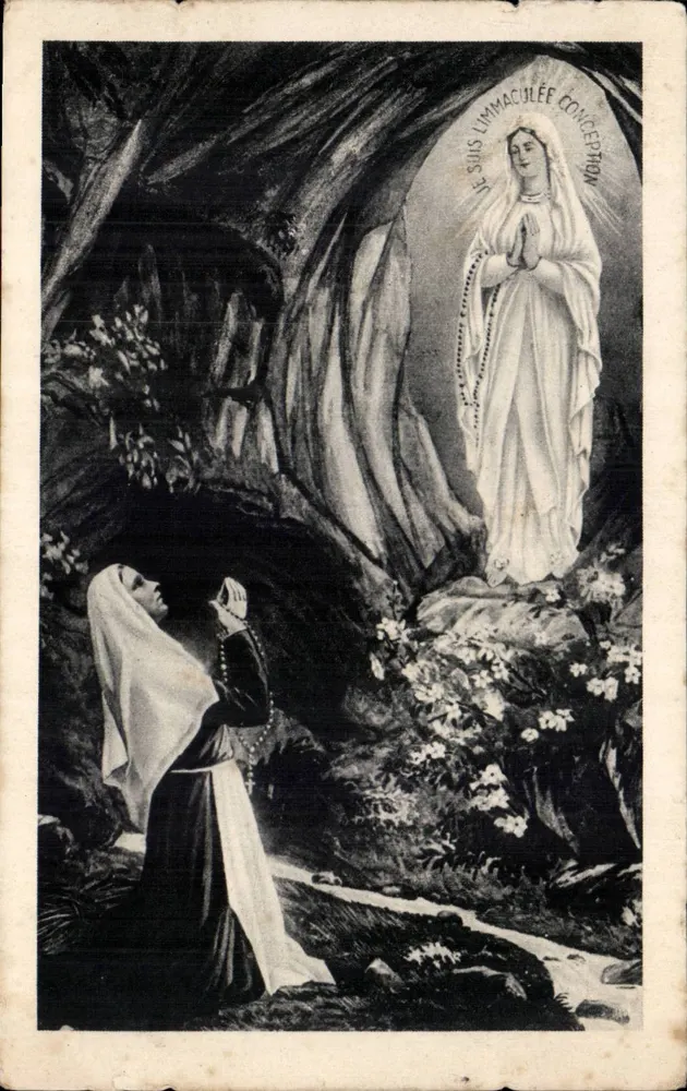 Nossa Senhora de Lourdes — aparição à Virgem Imaculada — Edição P. Doucel, Lourdes - Frente