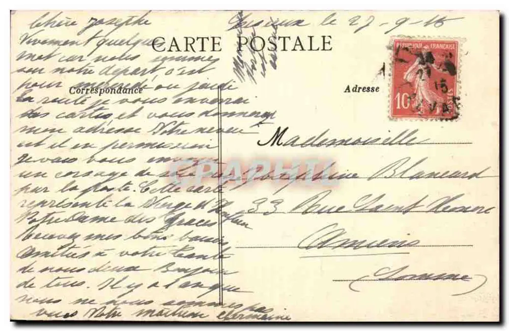 Honfleur — Estátua de N.-D. de Graça na Capela de N.-D. de Graça — Collection AD - Verso