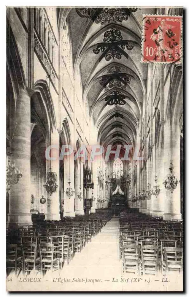 Lisieux - A Igreja de São Jacó - A Nave (século XV) - LL. - Frente