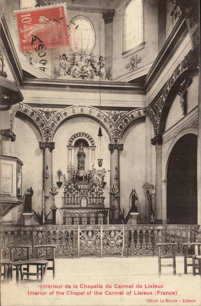 Innenansicht der Kapelle des Carmel von Lisieux — Foto von Le Maître — Lisieux (Frankreich) - Vorderseite