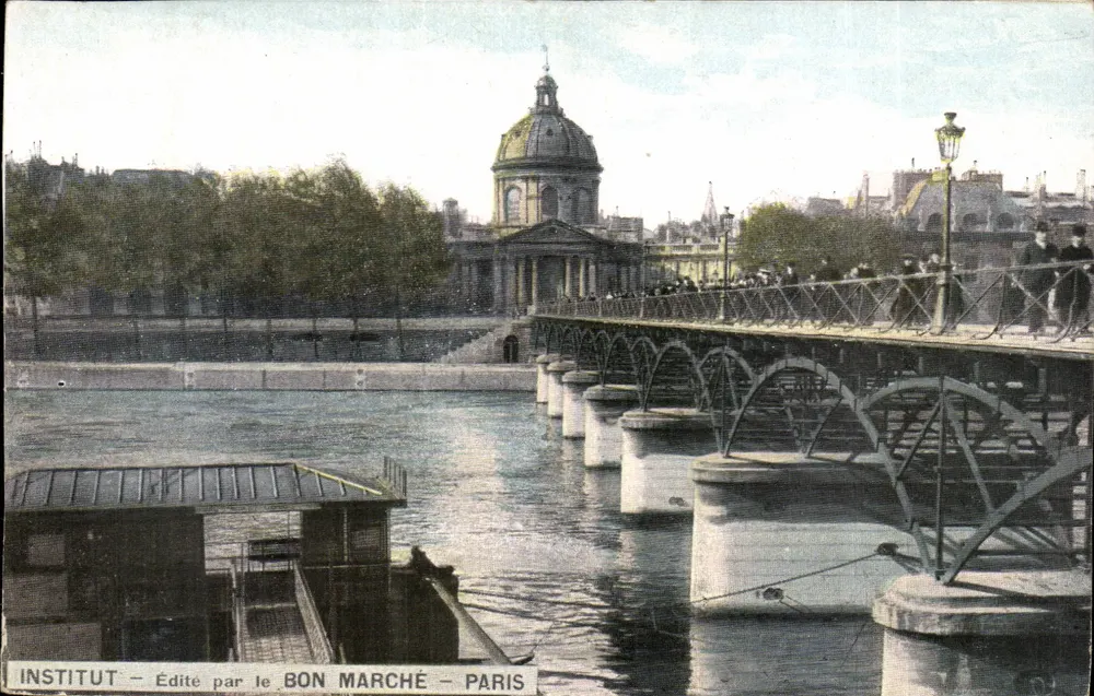 Ponte do Instituto — Vista de Paris — Editado pelo Bon Marché - Frente