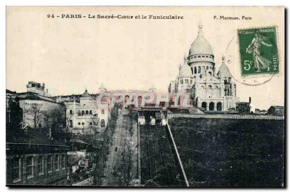 Parijs - Het Heilig Hart en de funiculaar — P. Marmuse, Parijs - Voorkant