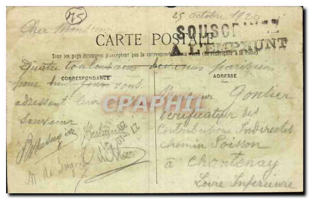 Paris - Porta-Saint-Denis — arco monumental decorado com esculturas — editor M.J., n° 640 - Verso