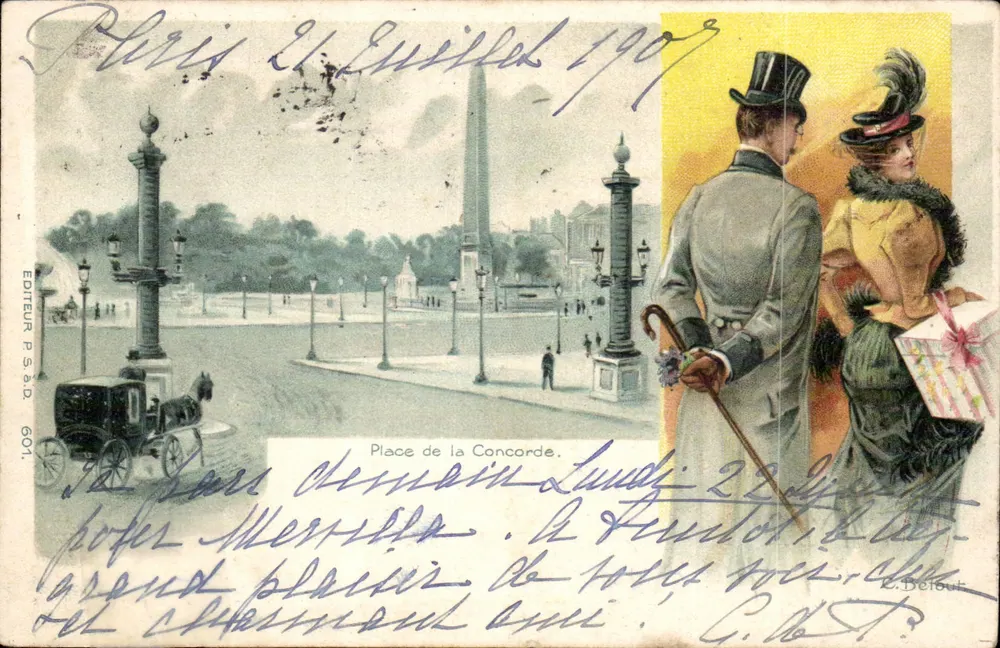 Place de la Concorde — Paris — Verlag P.S.A.D. Nr. 601 - Vorderseite