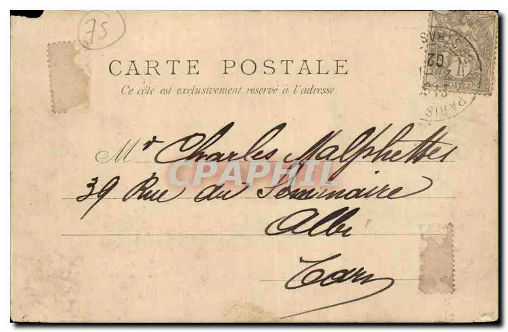 Parigi - Rue Soufflot e il Panthéon — editore L. Roguerau, n° 98 - Verso