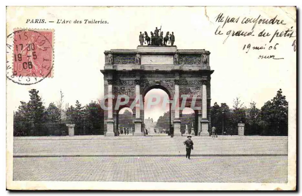 Paris — O Arco das Tuileries — editor não visível - Frente