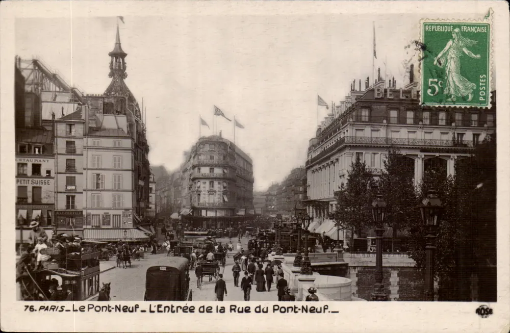 Paris - Der Pont-Neuf - Der Eingang zur Rue du Pont-Neuf — Verlag ROSE, n°76 - Vorderseite