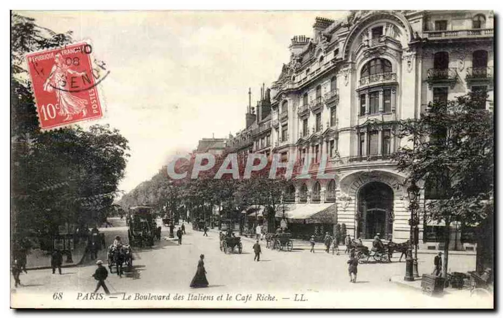 Paris — Der Boulevard des Italiens und das Café Riche — LL. - Vorderseite