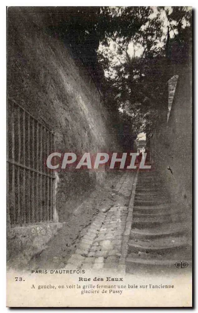 Paris von einst — Rue des Eaux — Verleger E.D. n°73 - Vorderseite