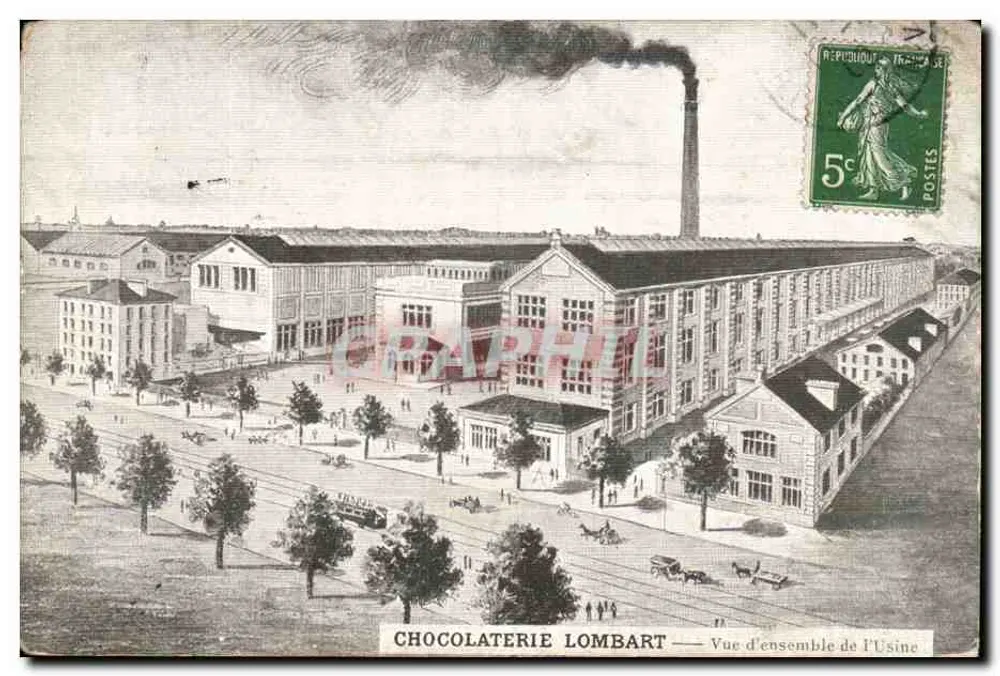Schokoladenfabrik Lombart — Ansicht der Fabrik — Graphil - Vorderseite