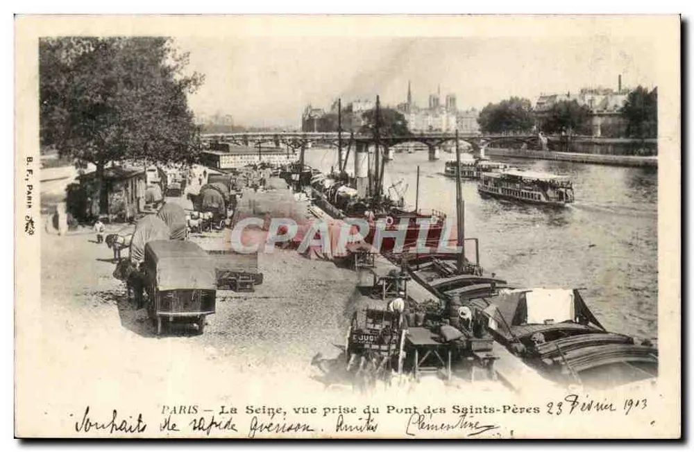 PARIS — La Seine, Ansicht vom Pont des Saints-Pères — B. F., Paris, n° 103 - Vorderseite