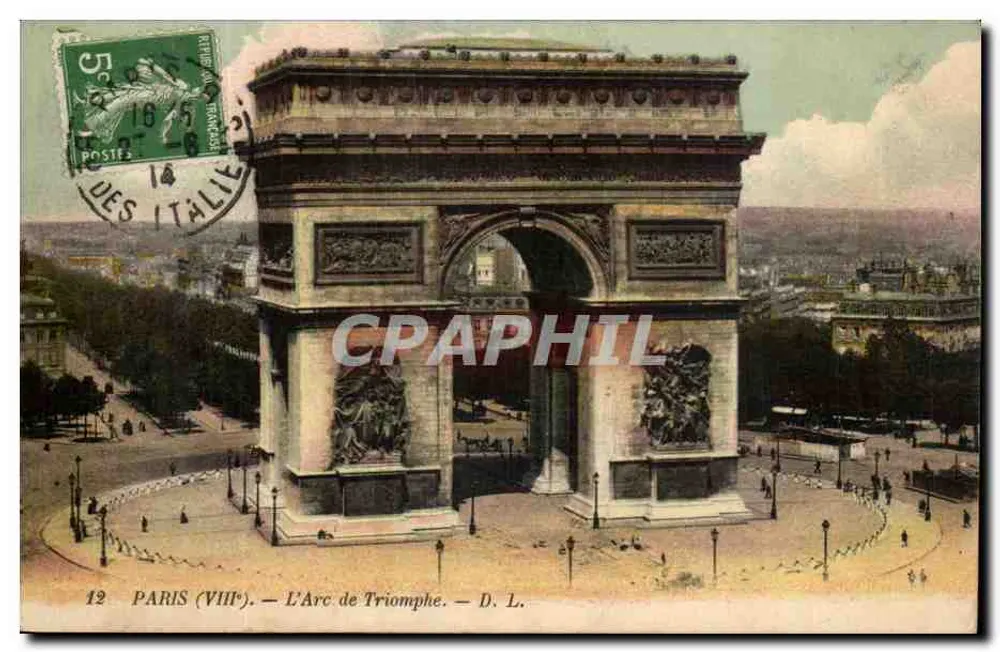 Paris (VIIIe) — O Arco do Triunfo — D. L. - Frente