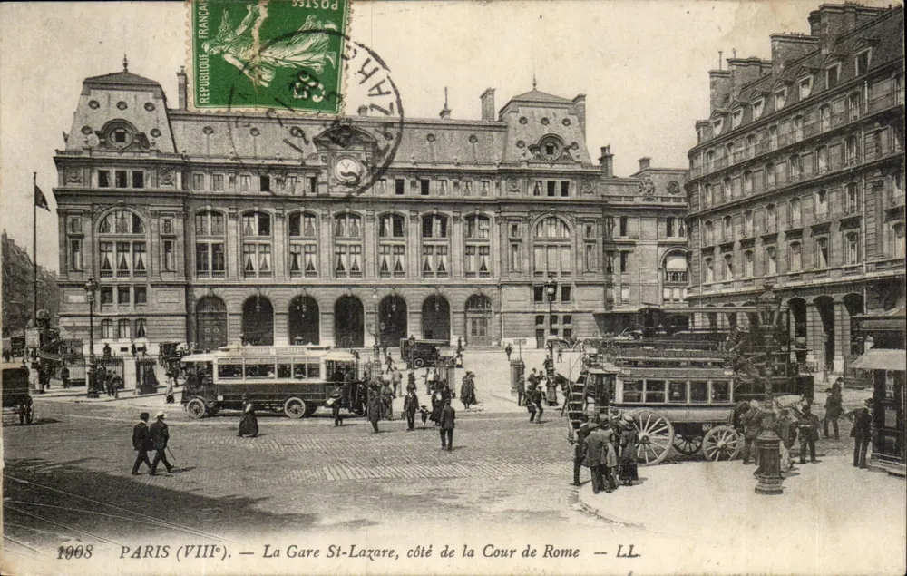 Paris (VIIIe) — St-Lazare Bahnhof, Seite der Cour de Rome — LL. - Vorderseite