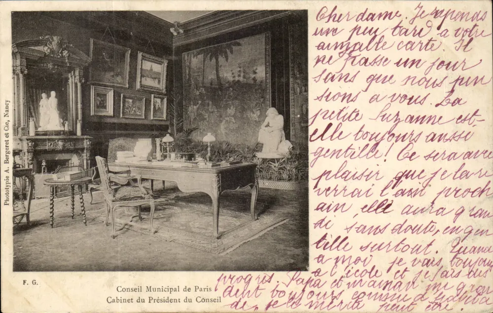 Büro des Präsidenten des Stadtrates von Paris — Phototypie A. Bergere et Cie, Nancy — n° F.G. - Vorderseite