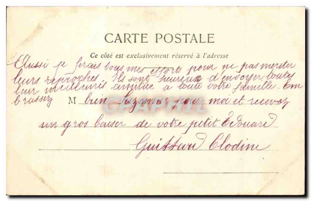 Büro des Präsidenten des Stadtrates von Paris — Phototypie A. Bergere et Cie, Nancy — n° F.G. - Rückseite
