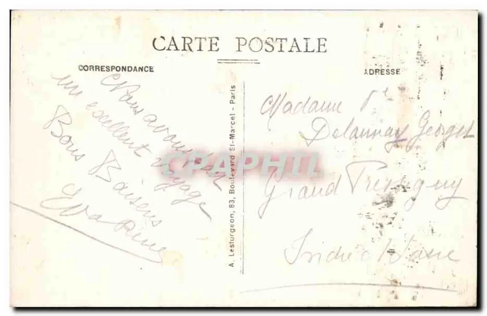 Paris - Das Rathaus und der Pont d'Arcole — unbekannter Verleger, Seriennummer 39 - Rückseite