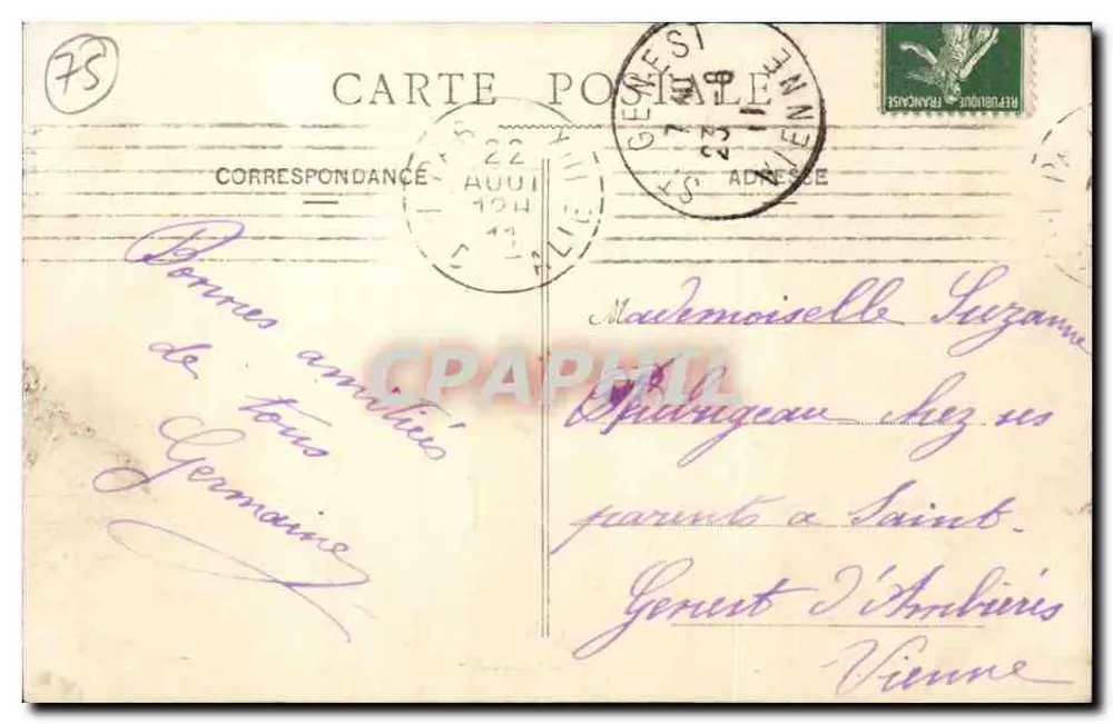 Paris - Rue de Patay und Rue Jeanne d'Arc (13. Arrondissement) — F. F. Paris - Rückseite