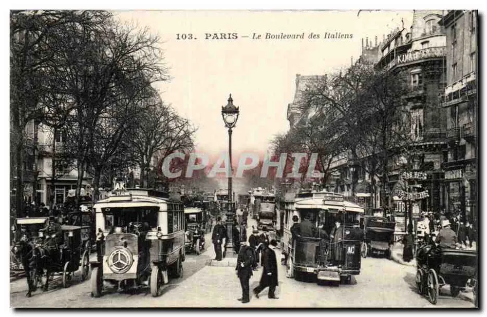 Parijs — De Boulevard des Italiens — Uitgever onbekend, serie-nummer 103 - Voorkant