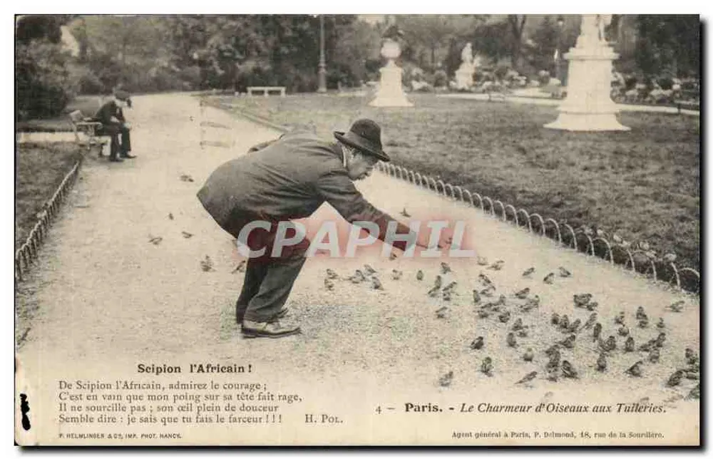 Der Vogelkünstler am Tuileries — Paris — P. Helmling & Cie, Phot. Nanch - Vorderseite