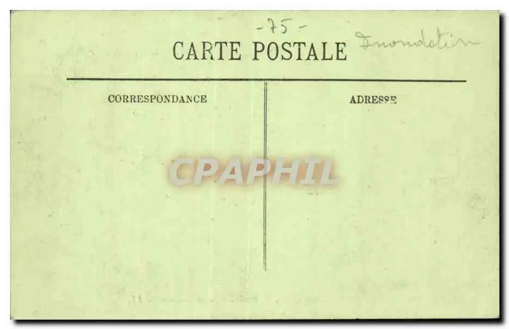 Überschwemmungen in Paris — Januar 1910 — Boulevard Saint-Germain — I.L. - Rückseite