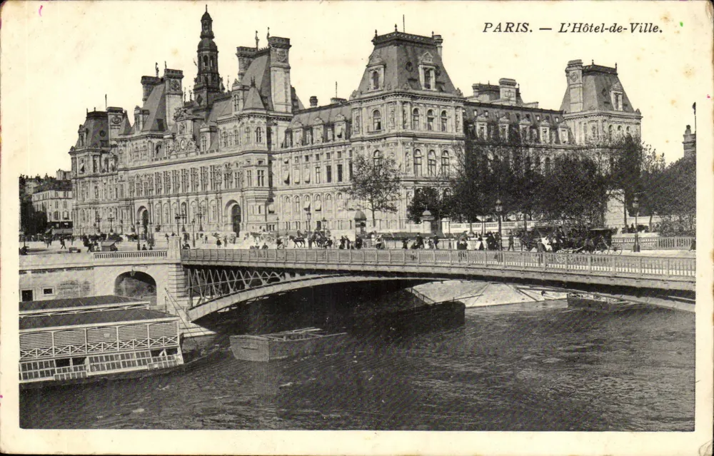 Paris — O Hôtel-de-Ville — Editora não identificada, número de série não visível - Frente