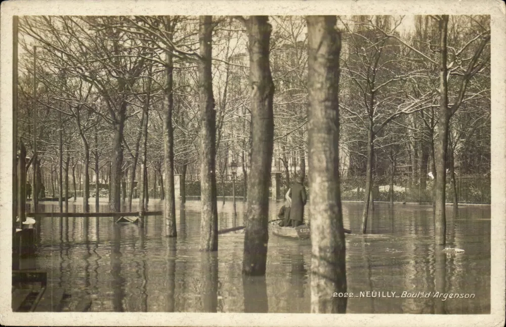 Neuilly-sur-Seine — Inundação do Boulevard d'Argenson — Editor não identificado, n° de série não visível - Frente
