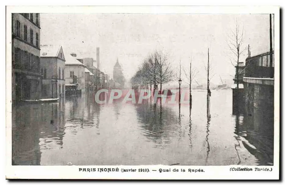 Paris inondado (janeiro 1910) — Quai de la Repée — Coleção Taride - Frente