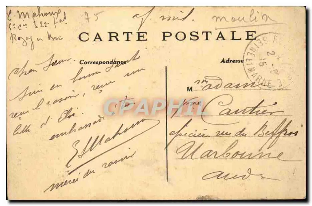 Le Moulin Rouge — Paris — C.M. n°54 - Verso