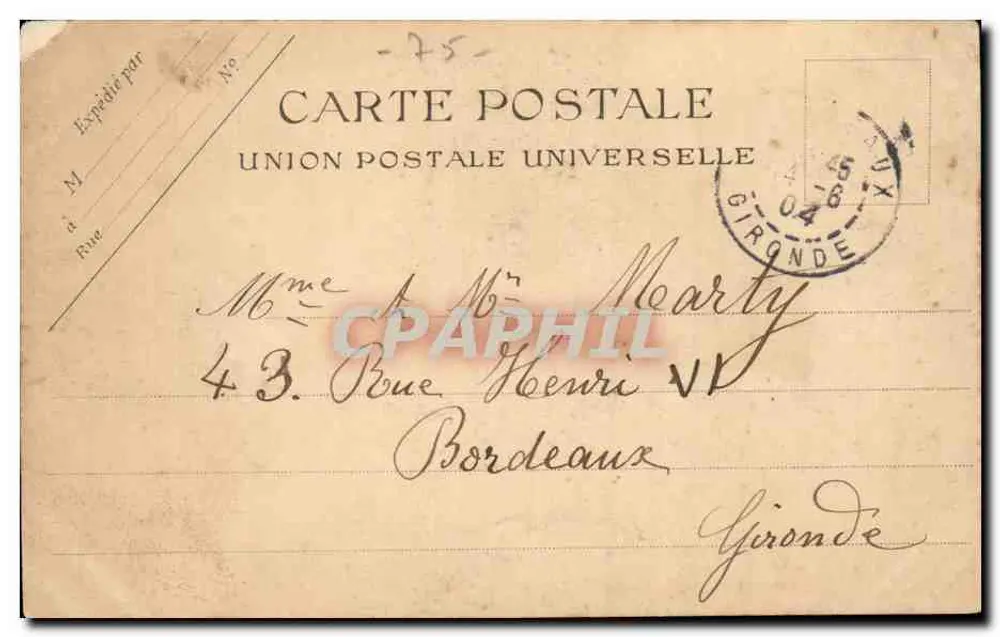 Paris - Gares 4 — Station de la Bastille — Métropolitain — Éditeur Paris Gares - Rückseite