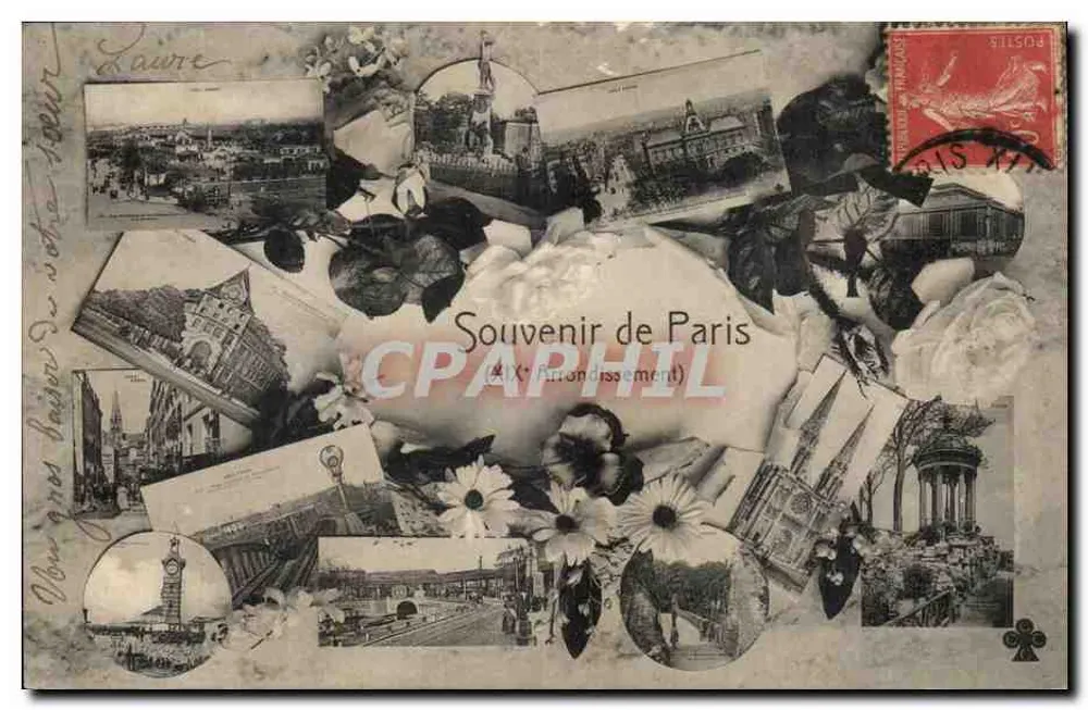 Kỷ niệm Paris — collage các cảnh quan Paris - Mặt trước