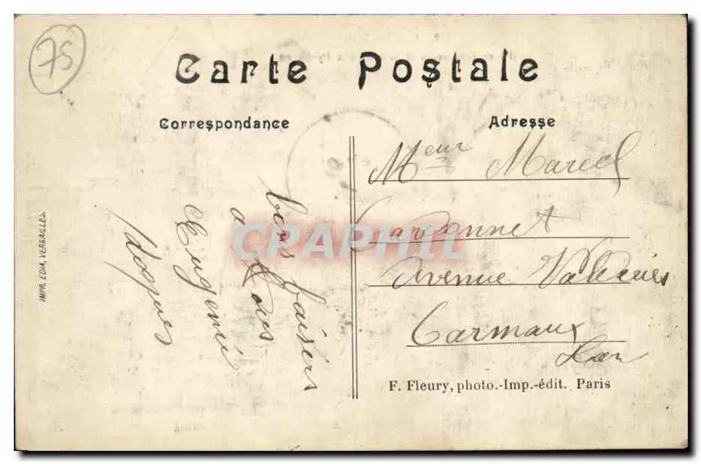 Platz Gambetta und Rue des Pyrénées — Paris — F. F. Paris, Nr. 218 - Rückseite