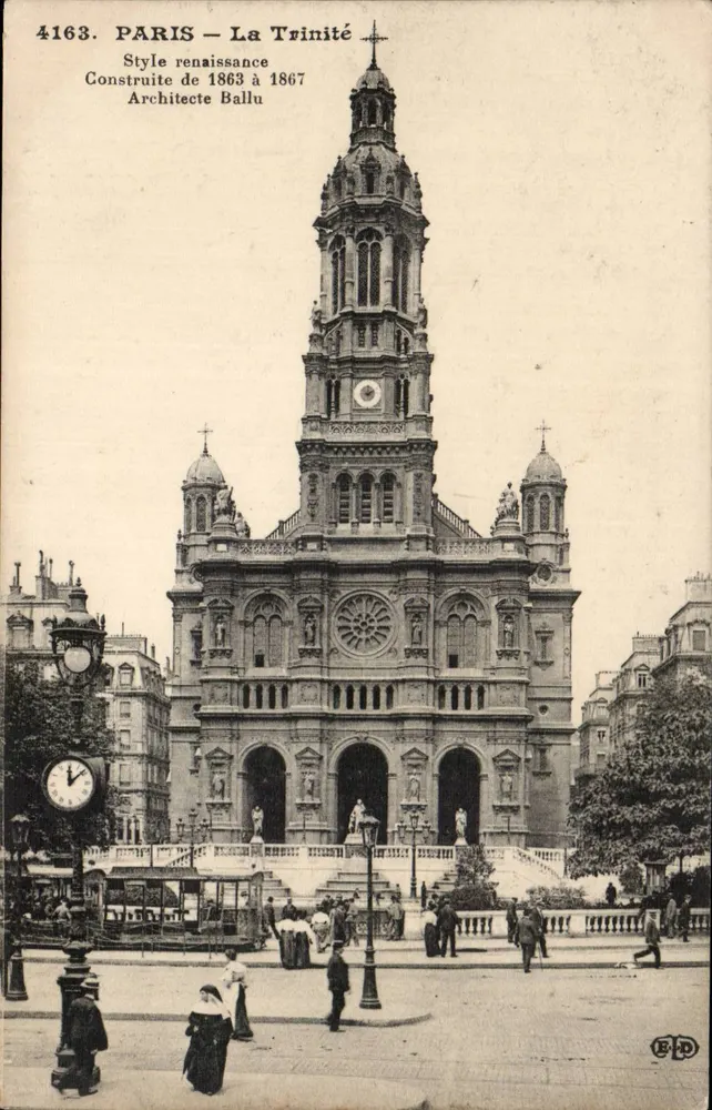 PARIS — Trinité — styl renesansowy, zbudowana 1863–1867, architekt Ballu - Awers