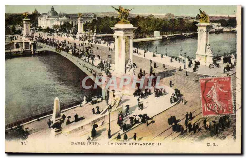 Paris (VIII) — O Ponte Alexandre III — D.L. n°34 - Frente