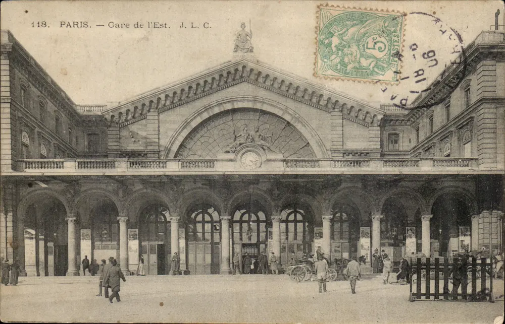 Paris — Estação da Gare de l'Est — J.L.C. n°118 - Frente