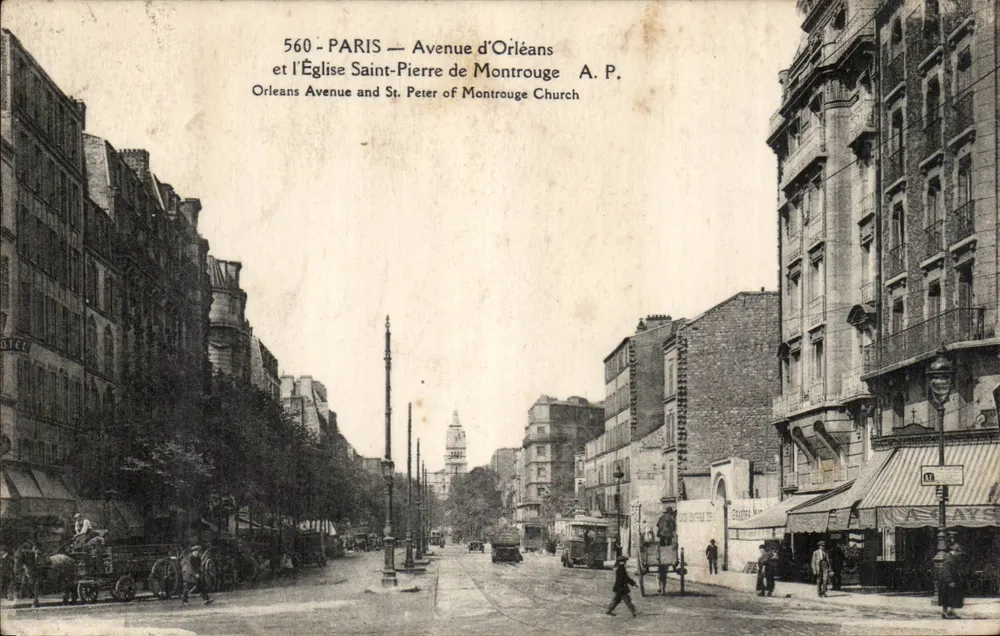 Paris — Avenue d'Orléans und die Kirche Saint-Pierre de Montrouge — A. P. - Vorderseite