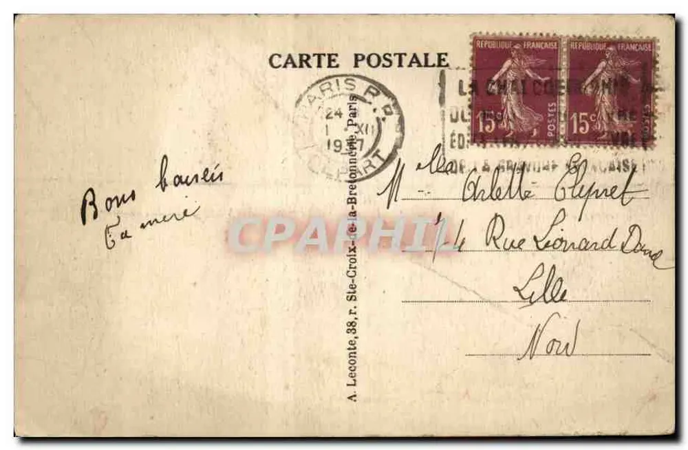 PARIS -- Os Quais de Notre Dame — The Quays and Notre-Dame — n°13 - Verso