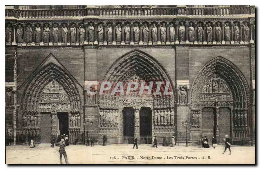 Paris - Notre-Dame - As Três Portas - A. R. - Frente