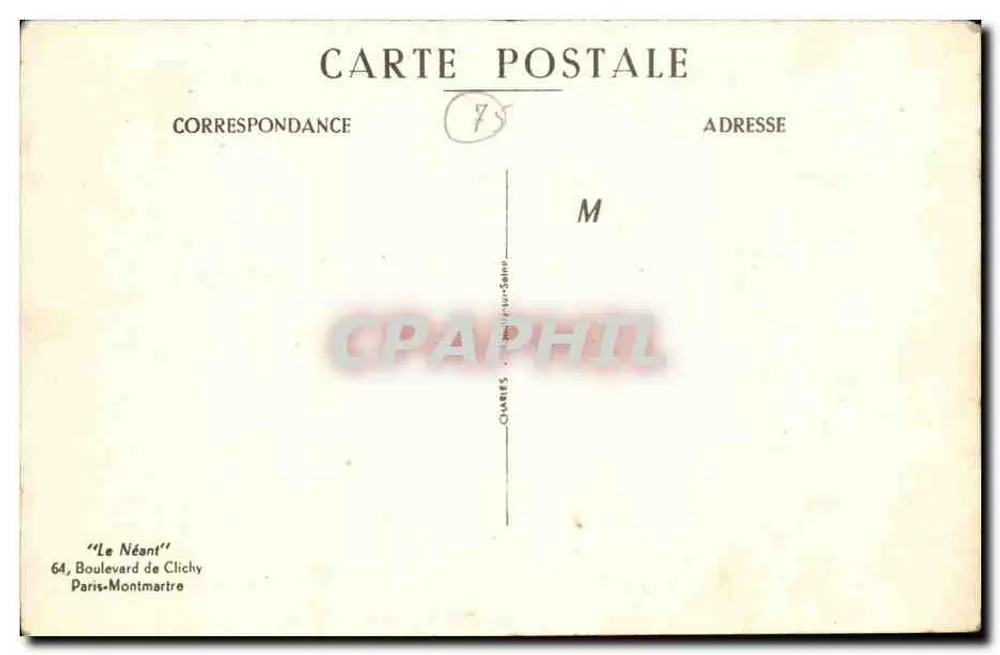 Cabaret do Néant - Paris-Montmartre — editor não visível - Verso
