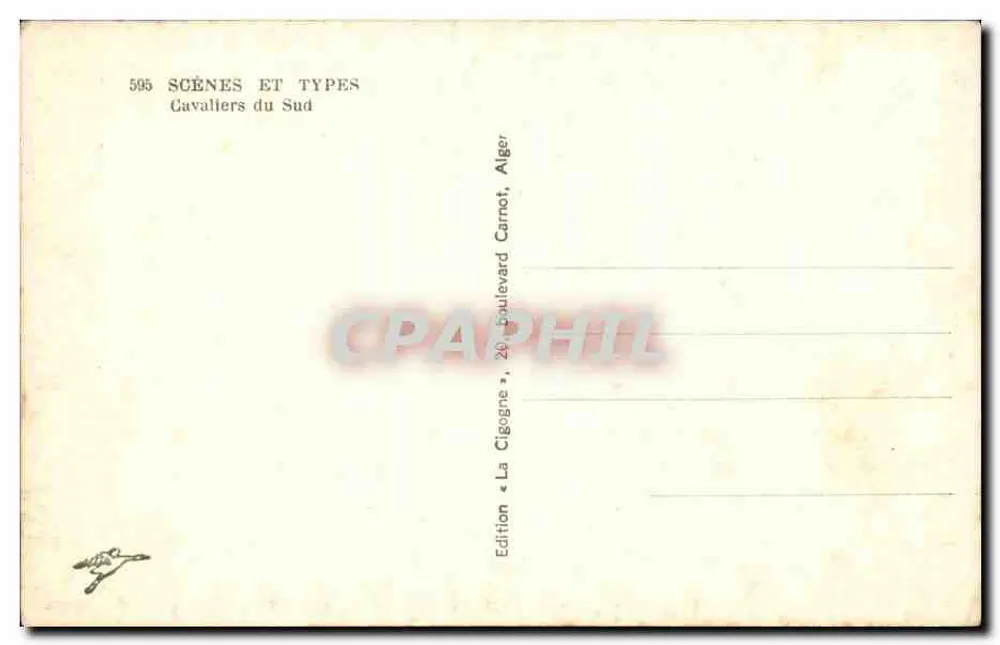 Cavaleiros do Sul — Argélia — Edição Carnot, Argel - Verso