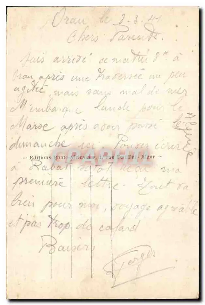Oran — De Station — Uitgever PEA, n°19 - Achterkant
