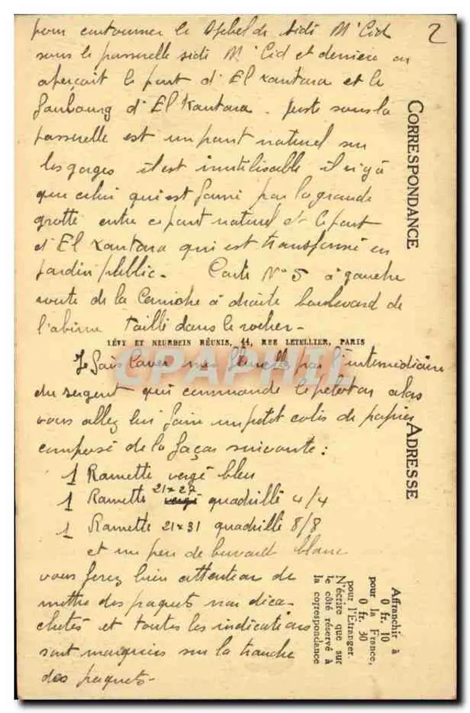 Constantina — As Gorges do Rhummel — LL n°167 - Verso