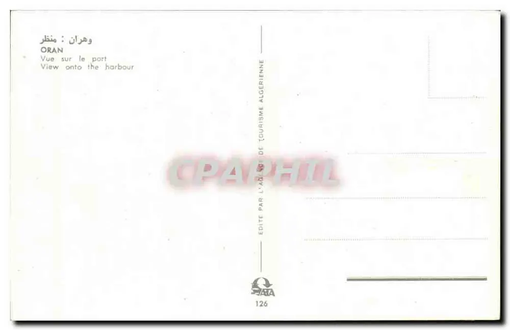 Oran — Ansicht des Hafens — Verlag: Algerische Tourist-Verwaltung, Nr. 126 - Rückseite