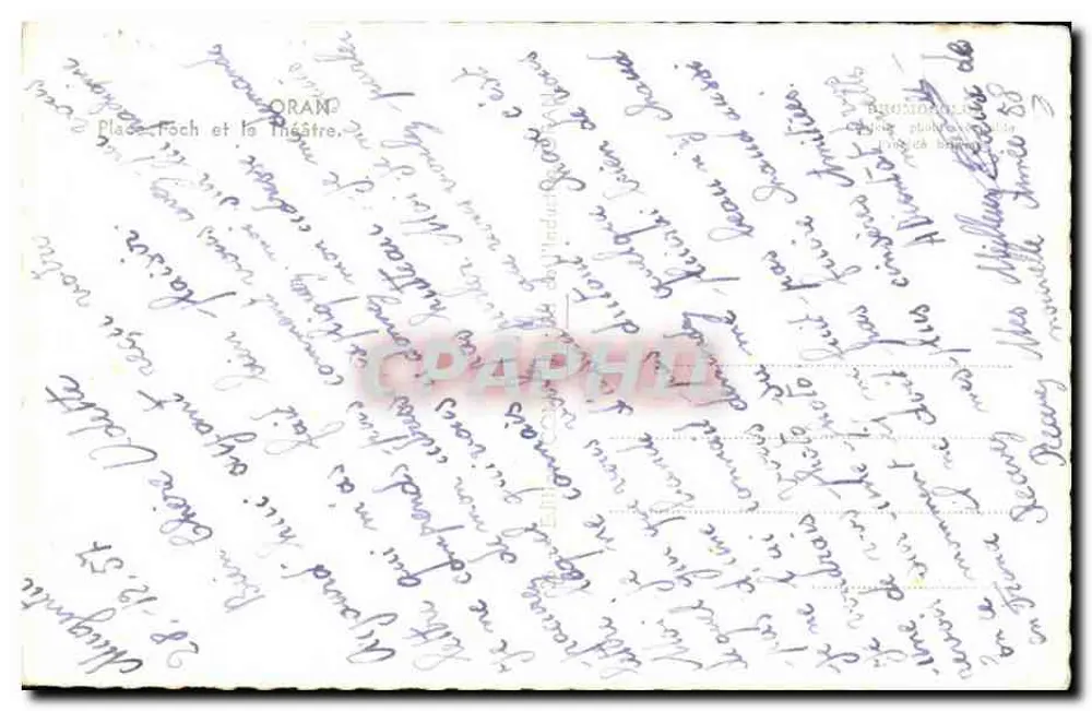 Oran — Place Foch und das Theater — Verlag C.M. Nr. 38 - Rückseite